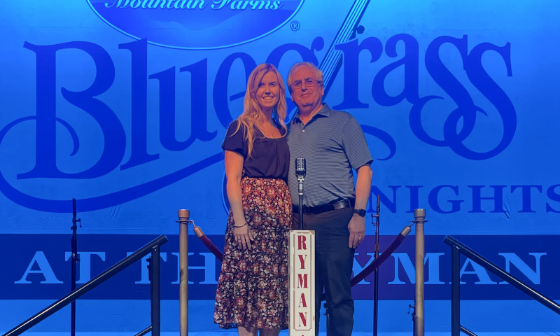 Melinda Kibler and Larry Elkin at the Ryman Auditorium.